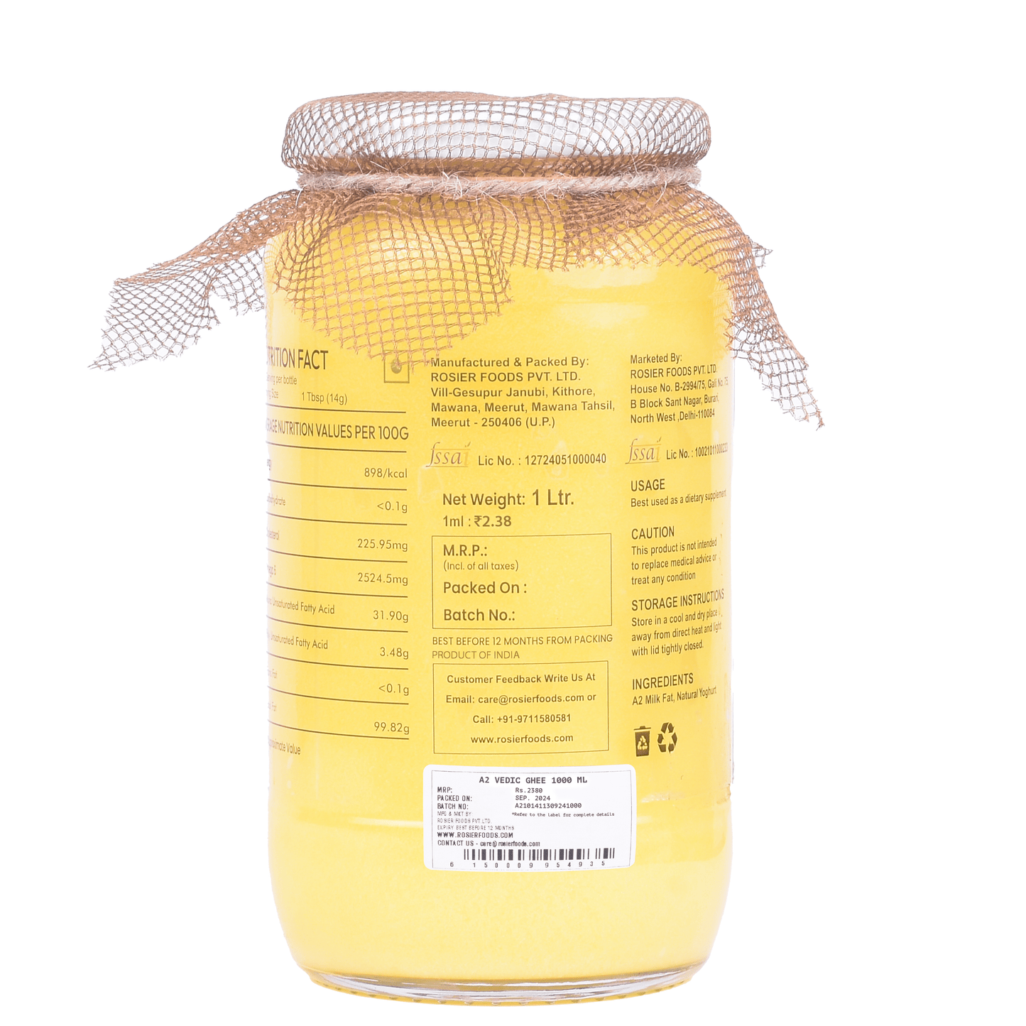 Gir Cow A2 ghee - Made From Curd